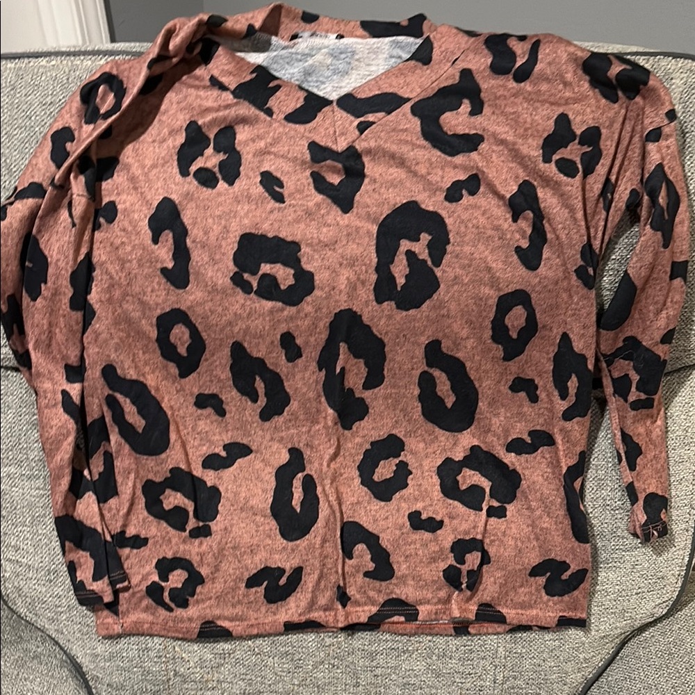 Leopard Print V-Neck Sweater